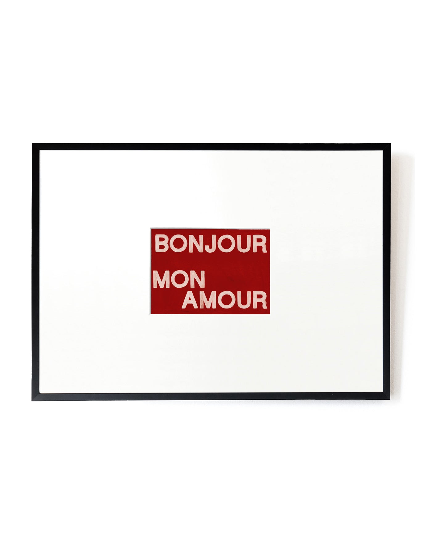 Bonjour mon Amour card artwork framed