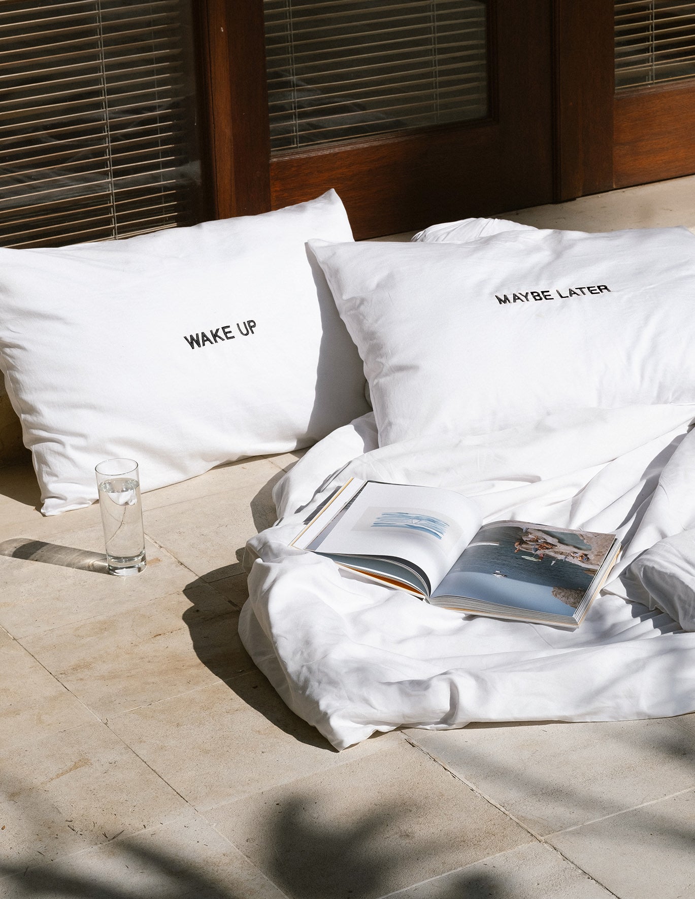 Wake Up - Maybe Later pillowcase set