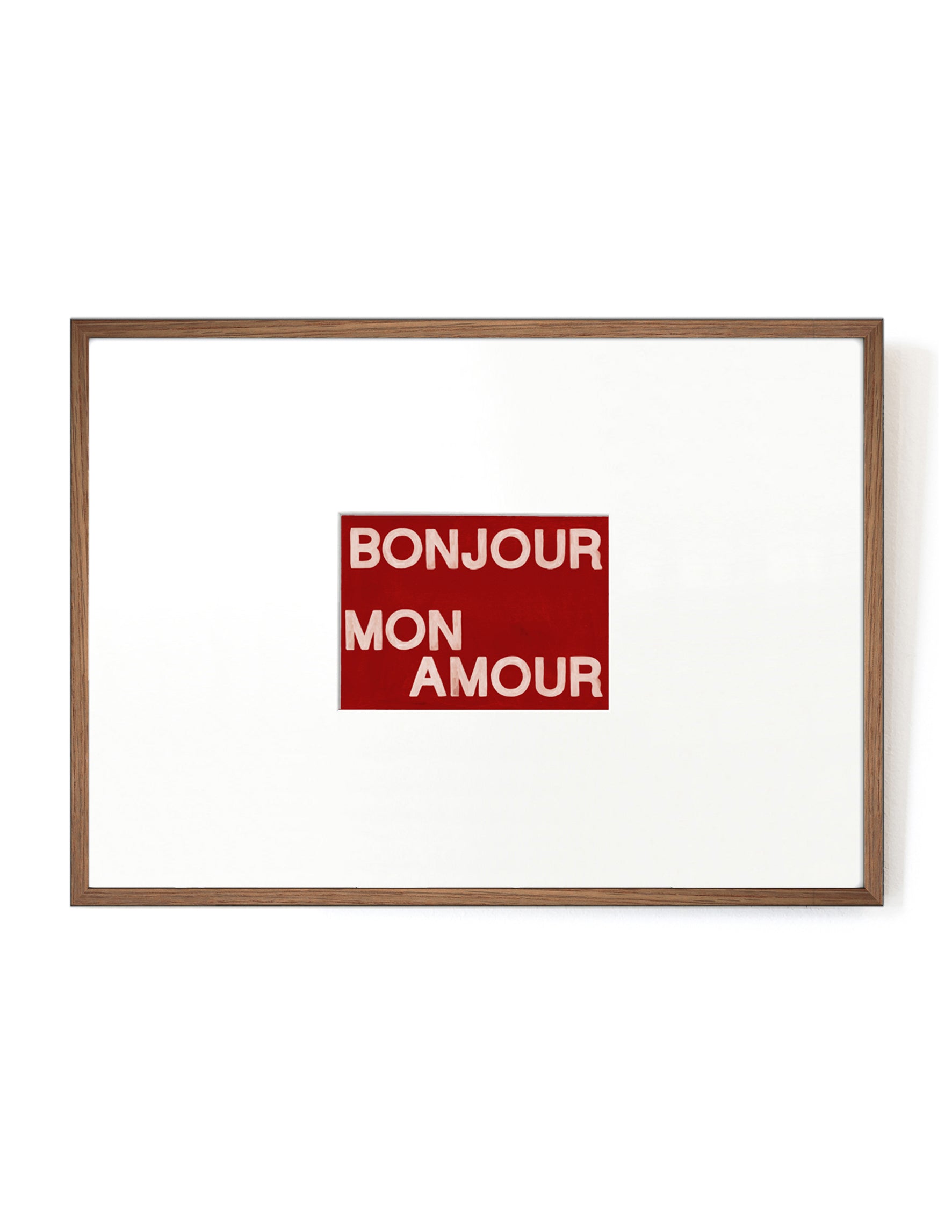 Bonjour mon Amour card artwork framed